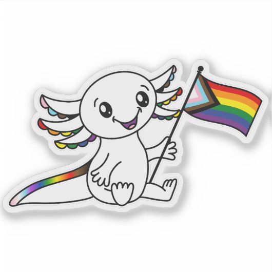 クェーサー進歩プライド旗LGBTQ シール (正面)