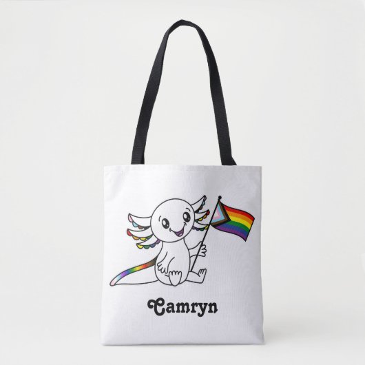 クェーサー進歩プライド旗LGBTQ トートバッグ (正面)