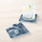 クェーサー – インクイブルーサークル ガラスコースター (アングル)