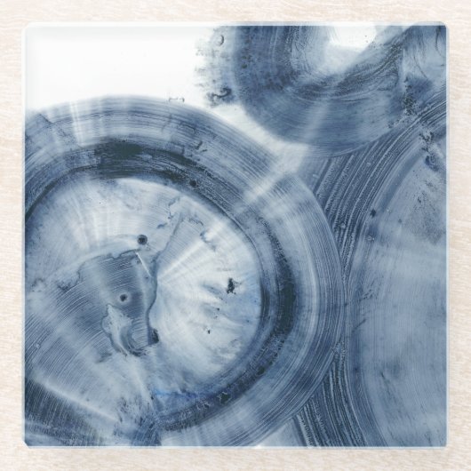 クェーサー – インクイブルーサークル ガラスコースター (正面)