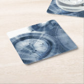 クェーサー – インクイブルーサークル スクエアペーパーコースター (アングル)