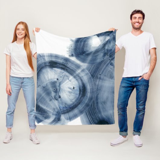 クェーサー – インクイブルーサークル フリースブランケット (インサイチュ)