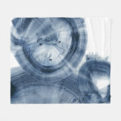 クェーサー – インクイブルーサークル フリースブランケット (正面(横))