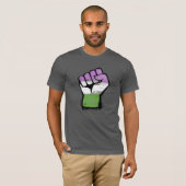 クエア/ジェンダー・クエイア・プライドの拳 Tシャツ (正面フル)