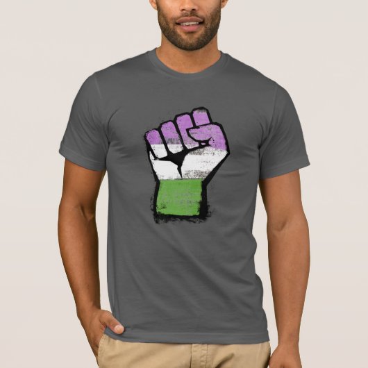 クエア/ジェンダー・クエイア・プライドの拳 Tシャツ (正面)