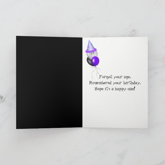 クエスチョンマークの誕生日ろうそく カード (内部)