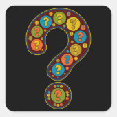 クエスチョンマーク暗赤色アートイメージの句読点 スクエアシール (正面)