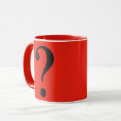 クエスチョンマーク神秘あえてレッドブラック マグカップ (正面左)