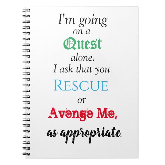 クエストおもしろいノートブック ノートブック (正面)