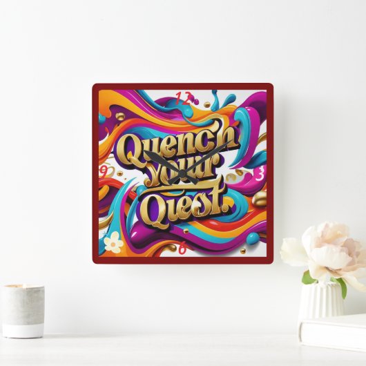 クエストが始まる スクエア壁時計 (ホーム)