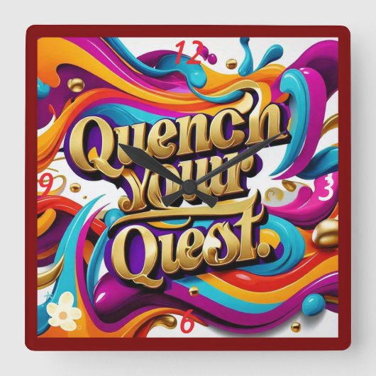 クエストが始まる スクエア壁時計 (正面)