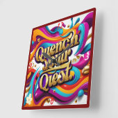 クエストが始まる スクエア壁時計 (傾斜)