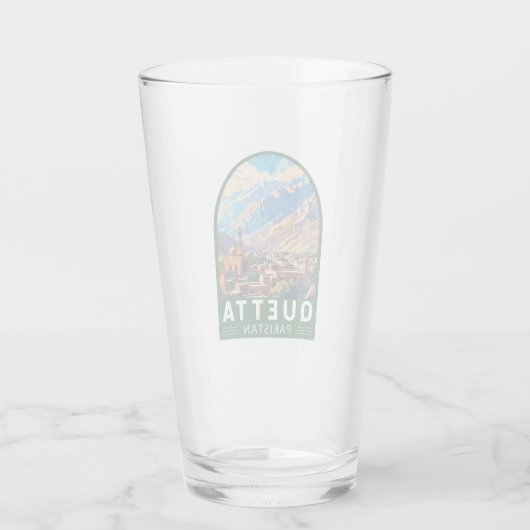 クエッタパキスタントラベルアートヴィンテージ タンブラーグラス (裏面)