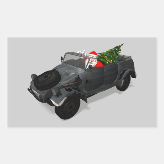 クエベルワーゲンのサンタクロース 長方形シール (正面)