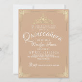 クエレガントインセスペインのニェラミクインズベージュ金ゴールド 招待状 (裏面)