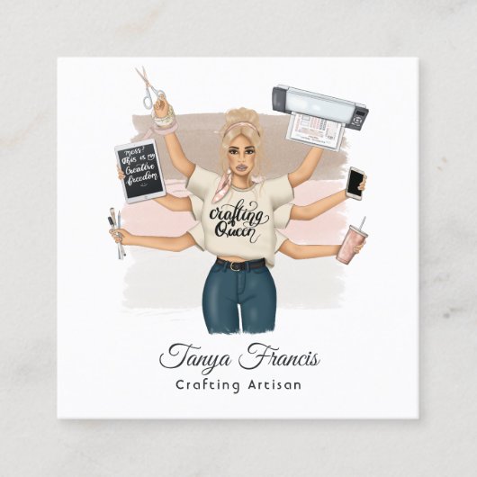 クエレガントイーンブランディングデザイン スクエア名刺 (正面)