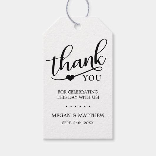 クエレガントラ素朴フトありがとうハート結婚 ギフトタグ (正面)