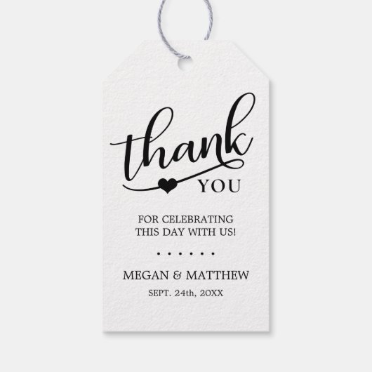 クエレガントラ素朴フトありがとうハート結婚 ギフトタグ (裏面)