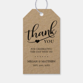 クエレガントラ素朴フトありがとうハート結婚 ギフトタグ