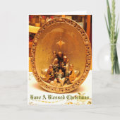 クエレガントリスマス出生のシーン（詩なし） シーズンカード (正面)