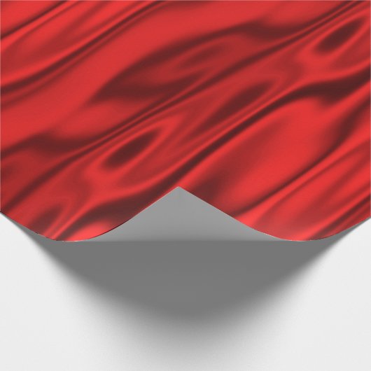 クエレガントリスマス赤サテフェイクンのグラフィック ラッピングペーパー (角)