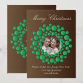 クエレガントリ素朴スマスリースフォトフラットカード シーズンカード (正面/裏面)