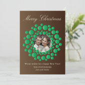 クエレガントリ素朴スマスリースフォトフラットカード シーズンカード (スタンド正面)