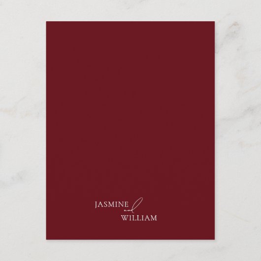 クエレガントレミニマルン結婚詳細 エンクロージャーカード (裏面)