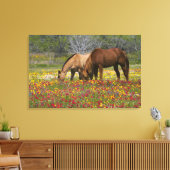 クエロ近郊の野草のフィールドで4分の1馬 キャンバスプリント (インサイチュ (リビング))