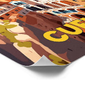 クエンカスペインヴィンテージ旅行イラストレーション ポスター (角)