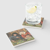 クエンティン・マシス - 貸金業者とその妻 ストーンコースター (横)