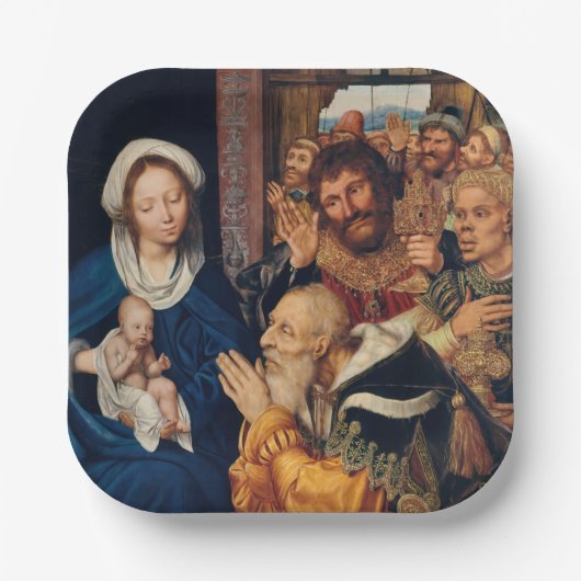 クエンティン・マッシス - 東方三博士の礼拝 ペーパープレート (正面)