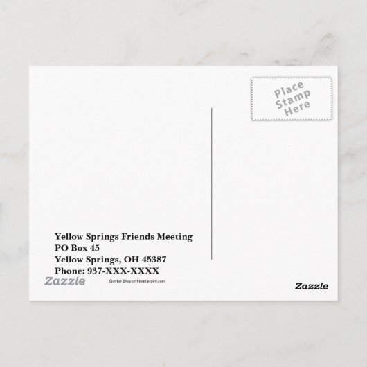 クエーカーの定義 ポストカード (裏面)