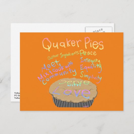クエーカーパイズハガキ用レシピ ポストカード (正面/裏面)