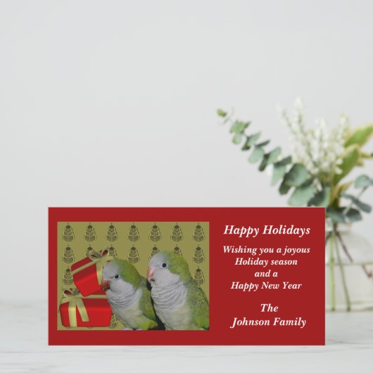 クエーカーパロッツアニマルクリスマスホリデーカード シーズンカード (スタンド正面)