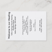 クエーカー教徒のスパイス-歓迎されたカード 名刺 (裏面)