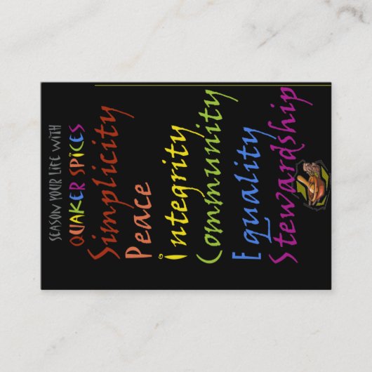 クエーカー教徒のスパイス-歓迎されたカード 名刺 (正面)
