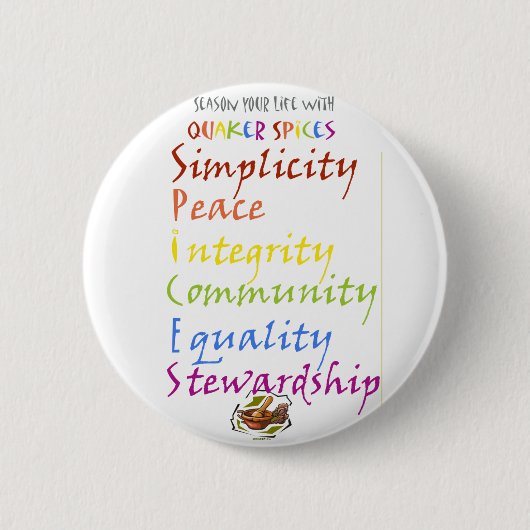 クエーカー教徒のスパイス 缶バッジ (正面)