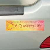 クエーカー教徒のバンパーステッカー バンパーステッカー (車上)