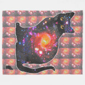 クエーサー宇宙インキャットフリースブランケット フリースブランケット (正面(横))