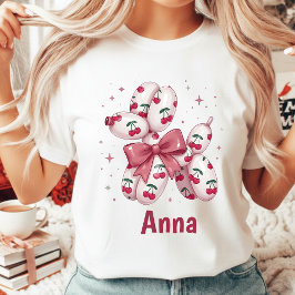 クォケットチェリーバルーンドッグ美意識女性向け Tシャツ