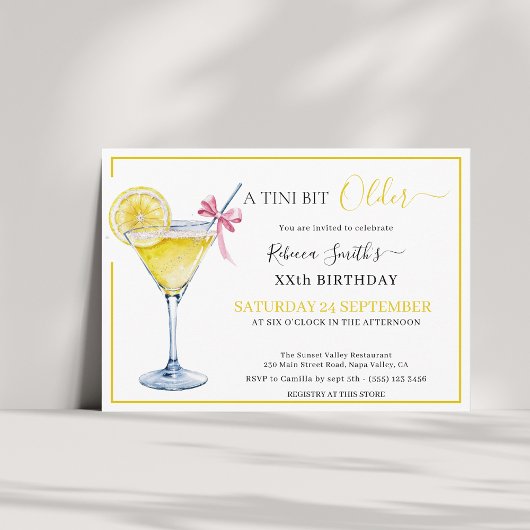 クォケット レモンカクテル お誕生日おめでとう Tini bit Older 招待状