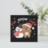 クォッカと雪だるまのクリスマス招待状 雪キュートな冬のご挨拶 招待状 (スタンド正面)