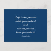 クォブル引用文-アドバイスと観測 – ライフ ポストカード (正面)