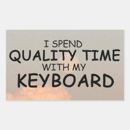 クォリティタイムキーボード長方形ステッカー 長方形シール