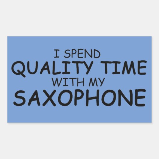 クォリティタイムサクソフォン長方形ステッカー 長方形シール (正面)