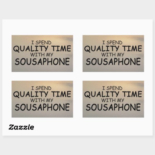 クォリティタイムソサフォン長方形ステッカー 長方形シール (シート)