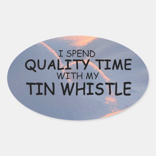 クォリティタイムティンホイッスル楕円形ステッカー 楕円形シール (正面)