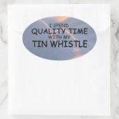 クォリティタイムティンホイッスル楕円形ステッカー 楕円形シール (バッグ)