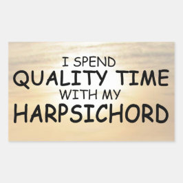 クォリティタイムハープシコード長方形ステッカー 長方形シール